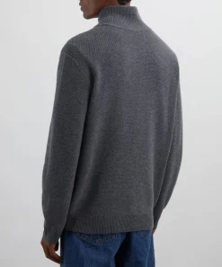 A.P.C. Knitwear & Sweats^Grey Wool Cable-Knit Jumper