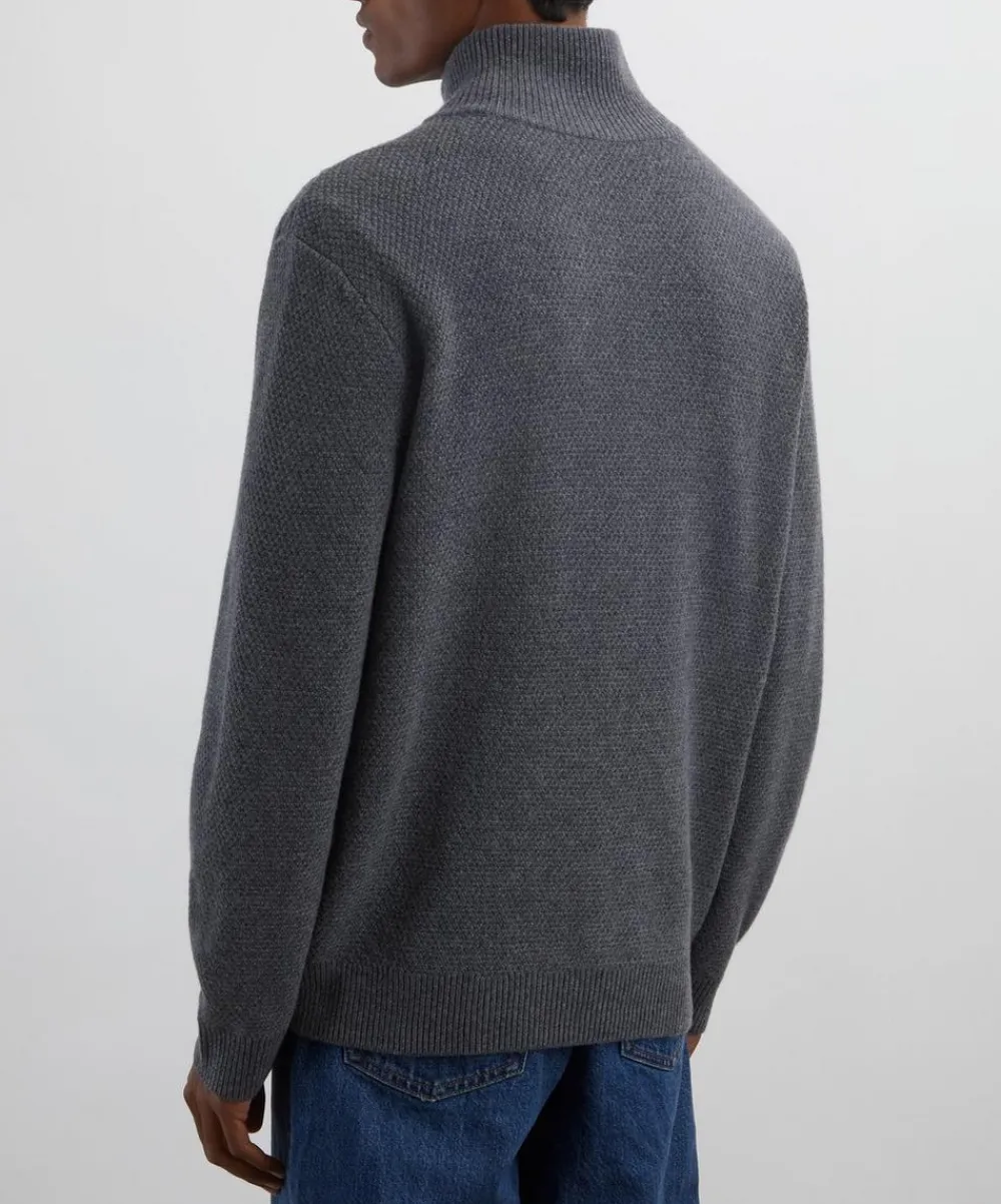 A.P.C. Knitwear & Sweats^Grey Wool Cable-Knit Jumper