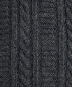 A.P.C. Knitwear & Sweats^Grey Wool Cable-Knit Jumper