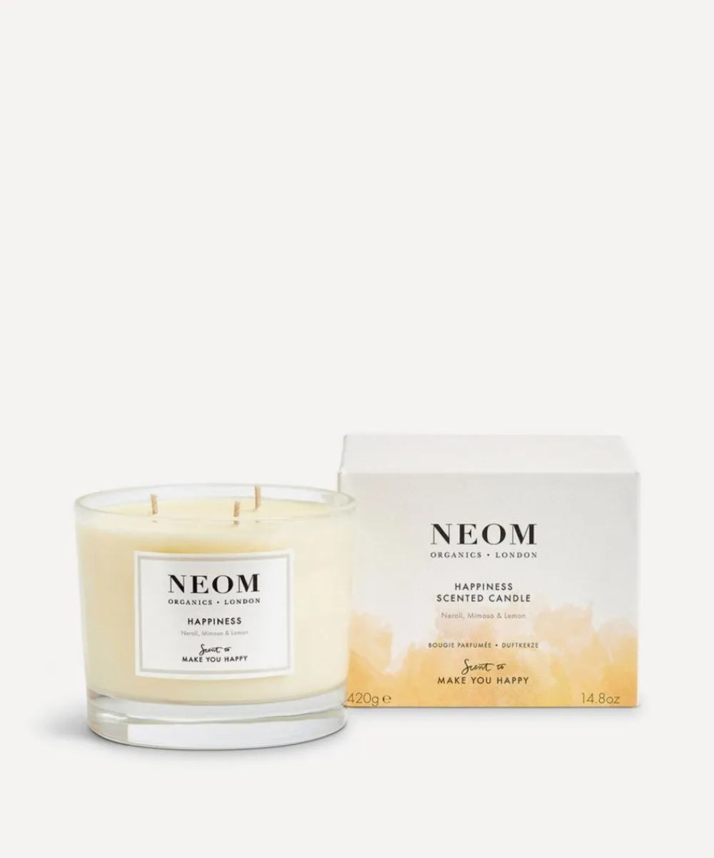 NEOM Wellbeing London Candles & Candle Holders|Wellness^Happiness Three-Wick Scented Candle 420g