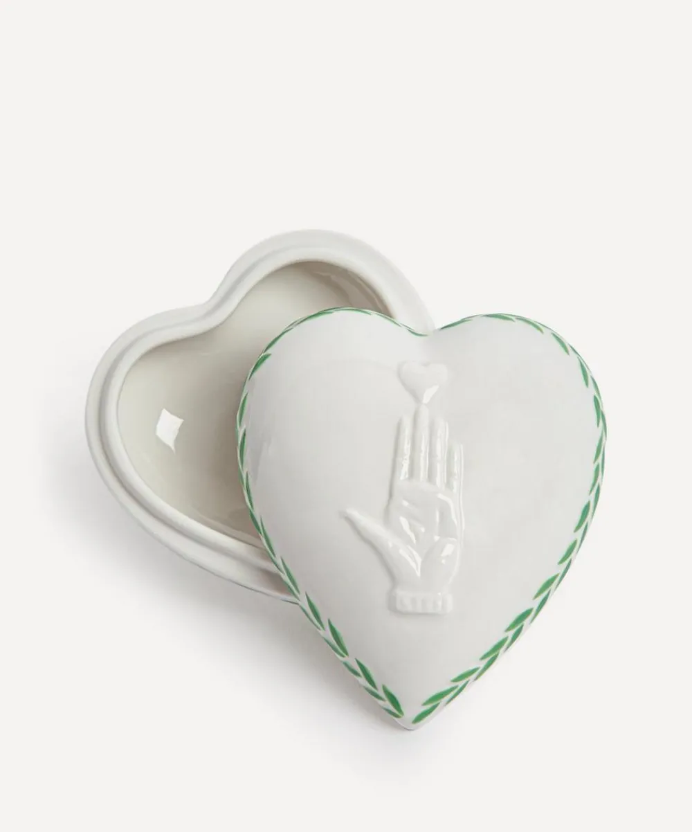 Marin Montagut Storage^Heart on Hand Porcelain Box