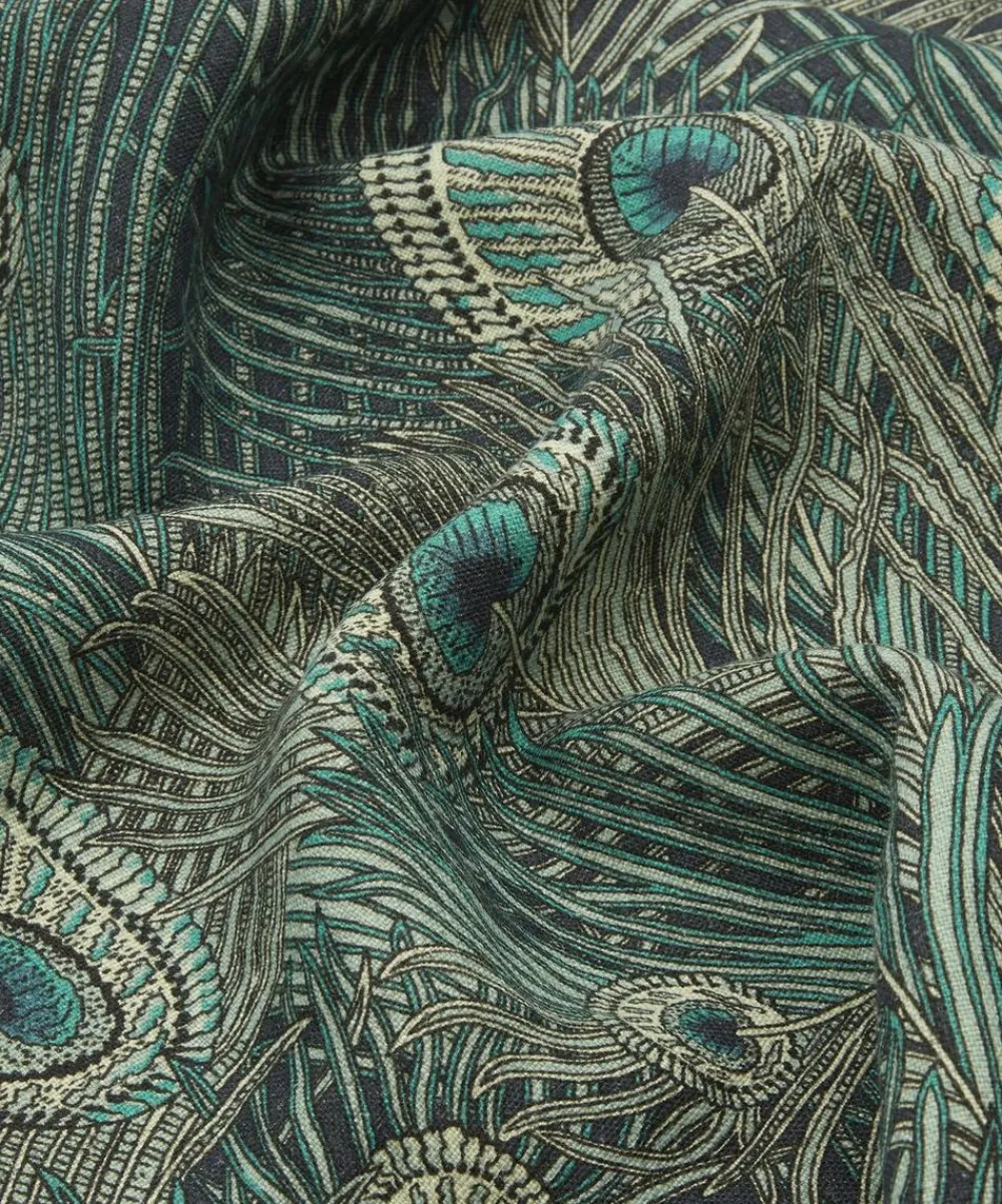 Liberty Interiors Furnishing Fabrics^Hera Feather Ladbroke Linen in Jade