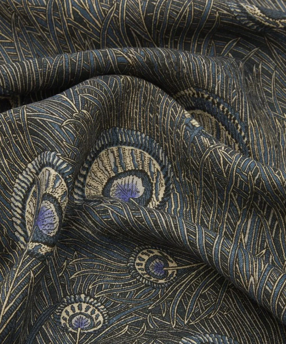 Liberty Interiors Furnishing Fabrics^Hera Feather Ladbroke Linen in Lapis