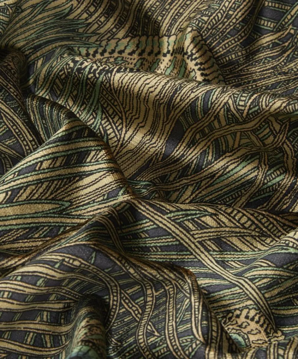 Liberty Interiors Furnishing Fabrics^Hera Feather Vintage Velvet in Jade