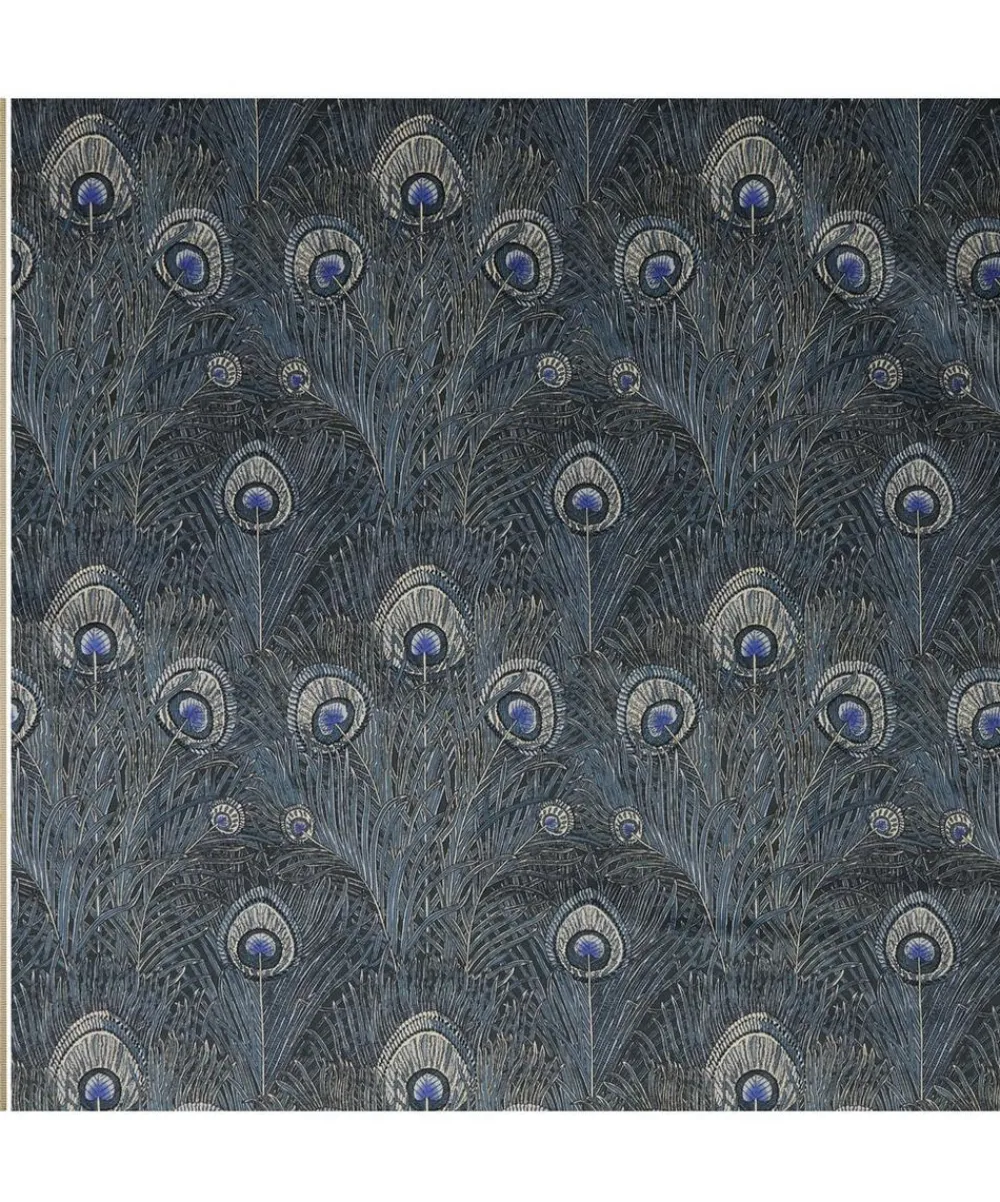 Liberty Interiors Furnishing Fabrics^Hera Feather Vintage Velvet in Lapis