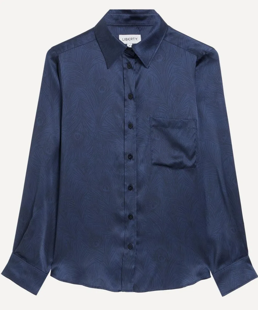 Liberty Tops^Hera Silhouette Silk Satin Relaxed Shirt