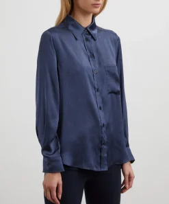 Liberty Tops^Hera Silhouette Silk Satin Relaxed Shirt