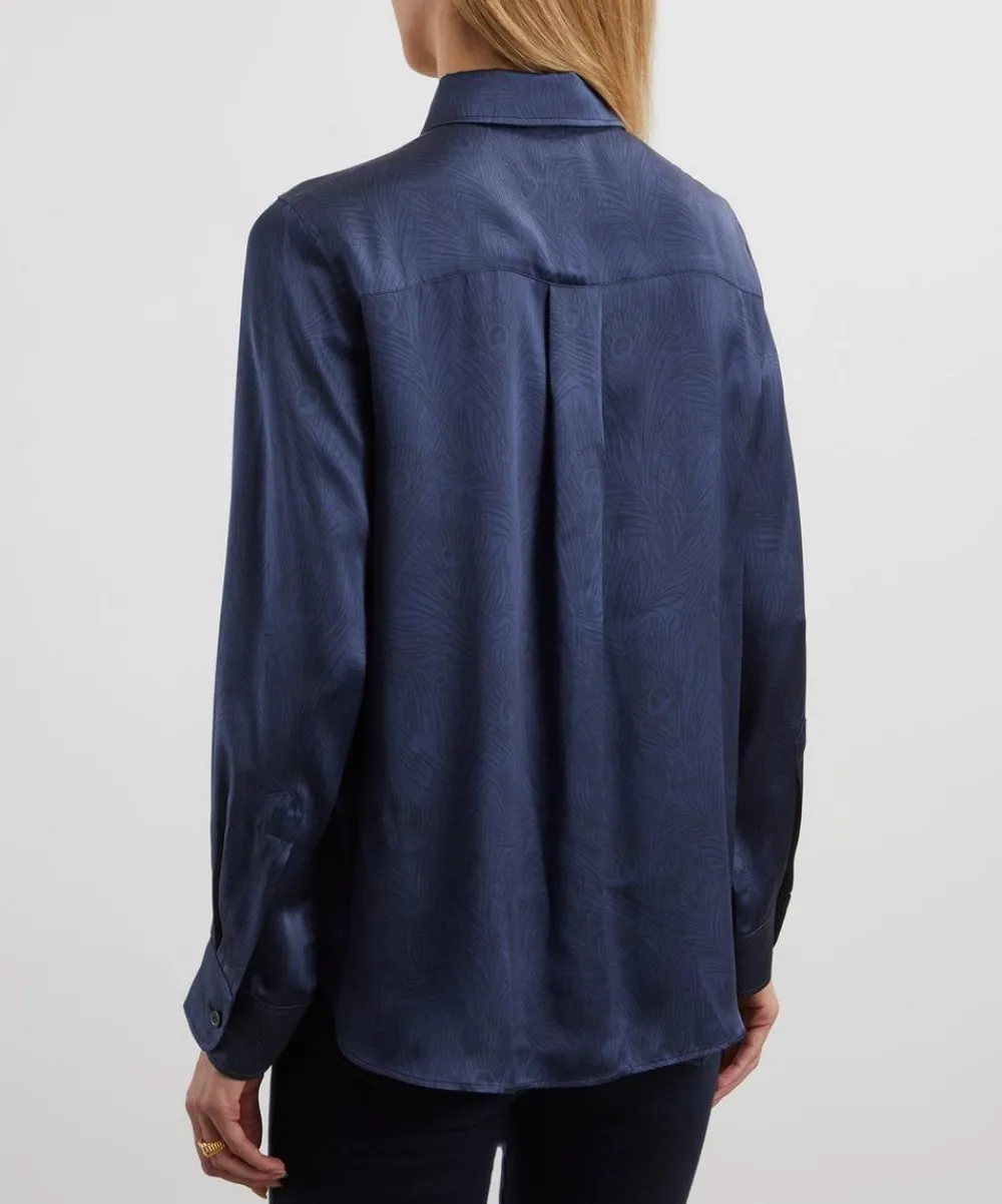 Liberty Tops^Hera Silhouette Silk Satin Relaxed Shirt
