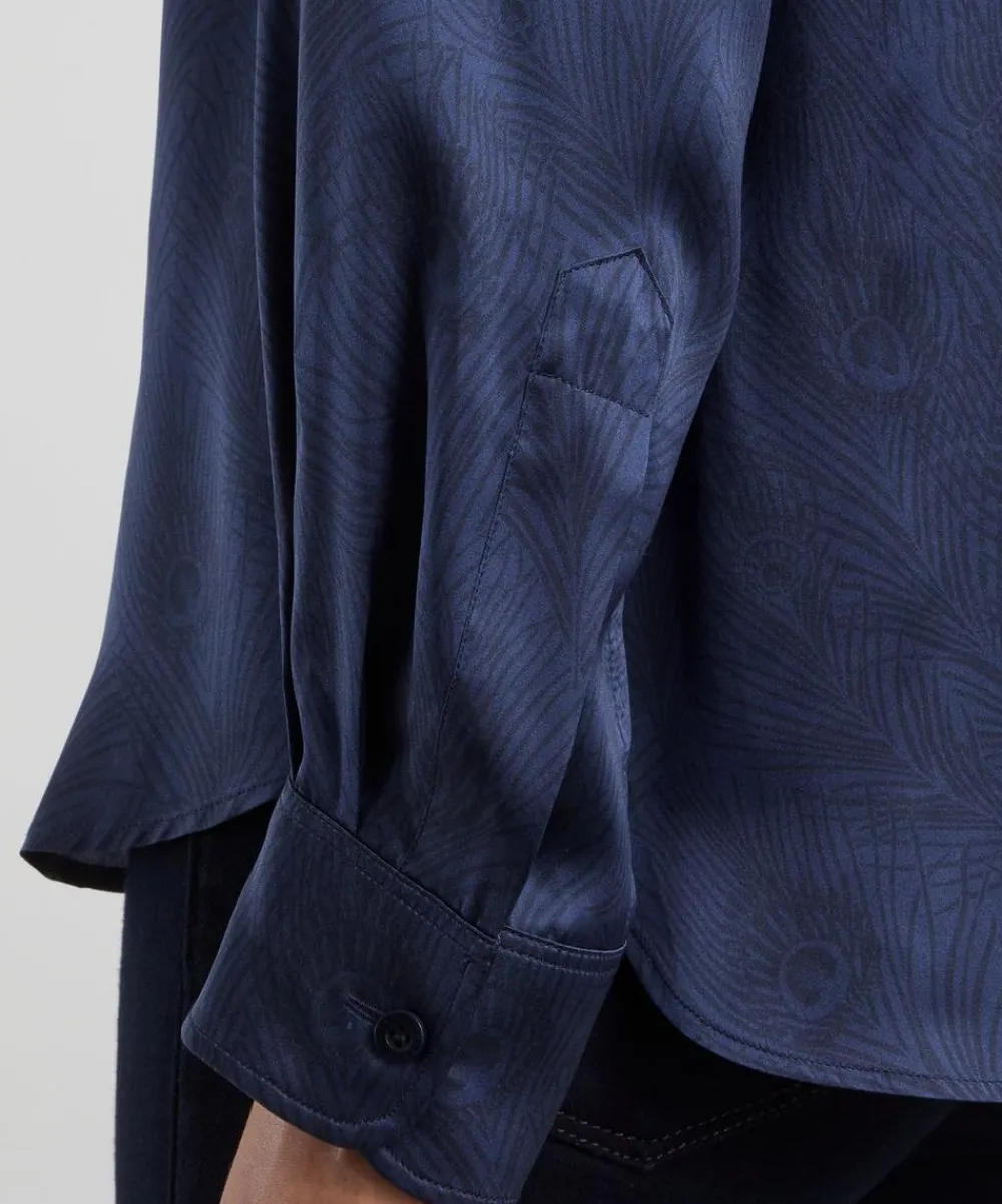 Liberty Tops^Hera Silhouette Silk Satin Relaxed Shirt