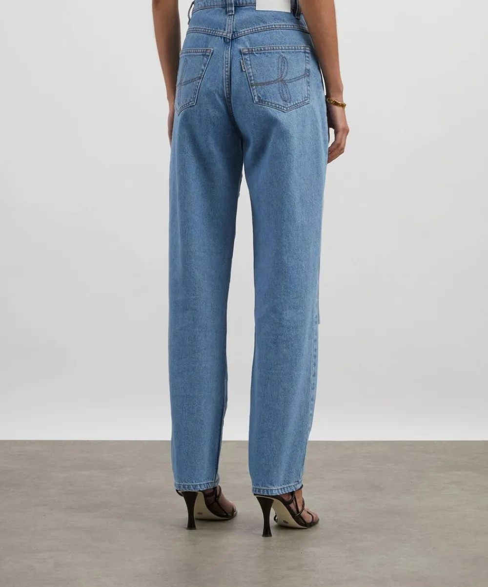 FANFARE Jeans^High Waisted Mum Fit Floral Trim Jeans