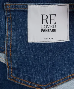 FANFARE Skirts^High Waisted Upcycled Patchwork Denim Long Skirt with Slit