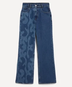 FANFARE Jeans^High-Waisted Wide-Leg Laser Jeans