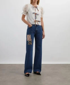 FANFARE Jeans^High-Waisted Wide-Leg Liberty Square Patch Jeans