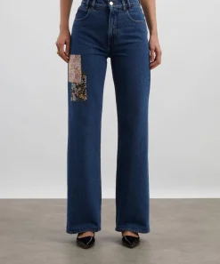 FANFARE Jeans^High-Waisted Wide-Leg Liberty Square Patch Jeans