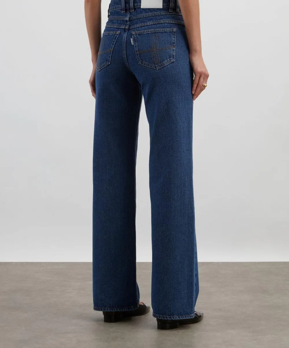 FANFARE Jeans^High-Waisted Wide-Leg Liberty Square Patch Jeans