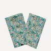 Coco & Wolf Tableware^Hollyhocks and Mitsi Valeria Wavy Edge Napkins Set of Two