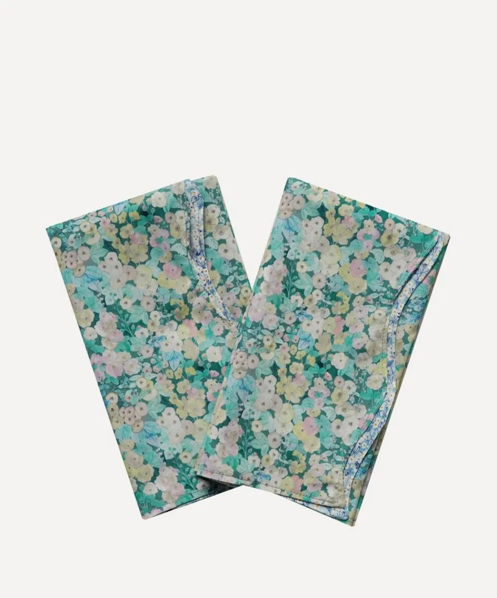 Coco & Wolf Tableware^Hollyhocks and Mitsi Valeria Wavy Edge Napkins Set of Two