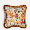 House of Hackney Cushions^Hollyhocks Medium Velvet Fringed Cushion