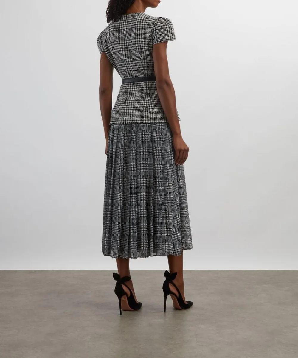 Self-Portrait Dresses^Houndstooth Tailored Midi Dress