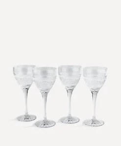 Soho Home Glass & Drinksware^Huxley Cut Crystal White Wine Glass Set of Four