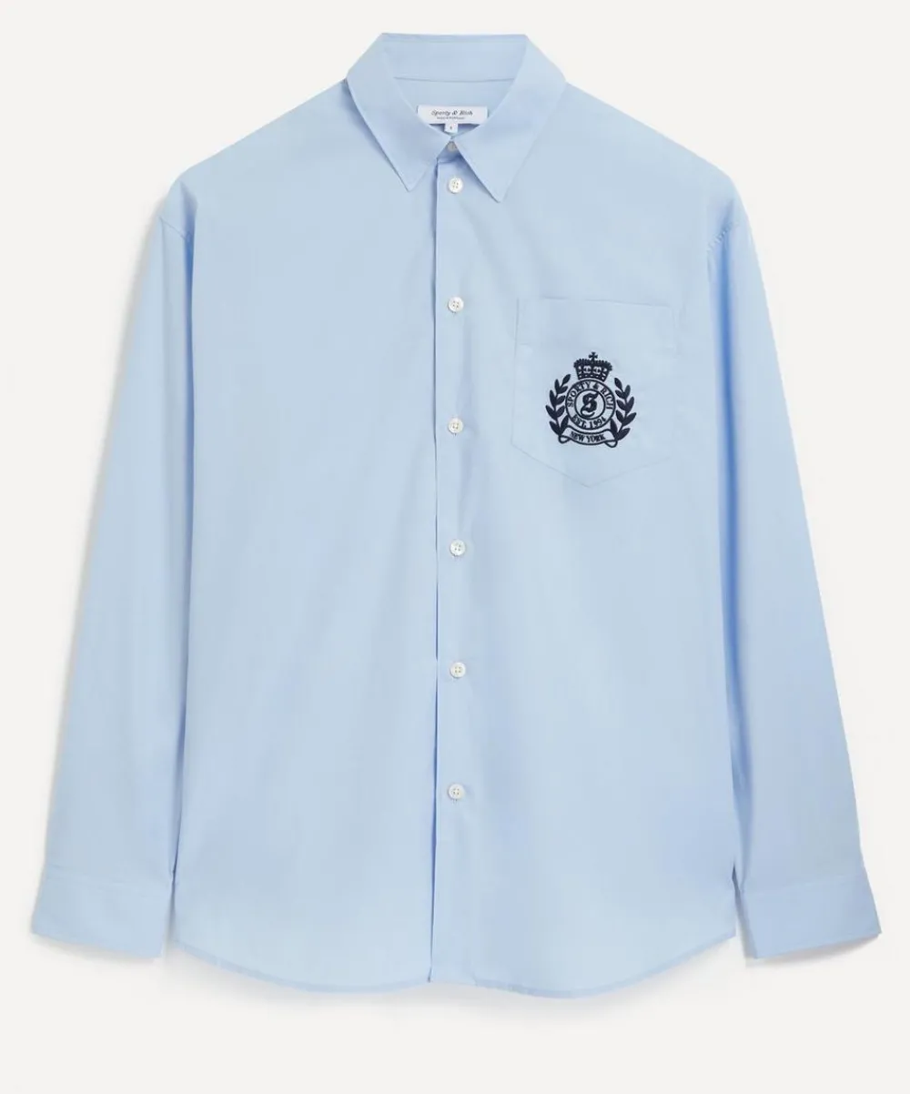 Sporty & Rich Tops^H&W Crest Oversized Shirt
