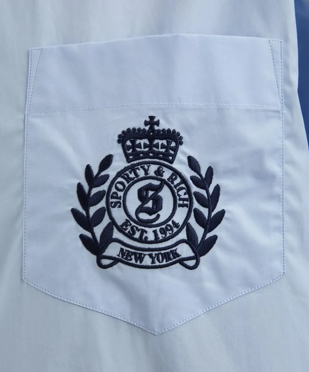Sporty & Rich Tops^H&W Crest Oversized Shirt