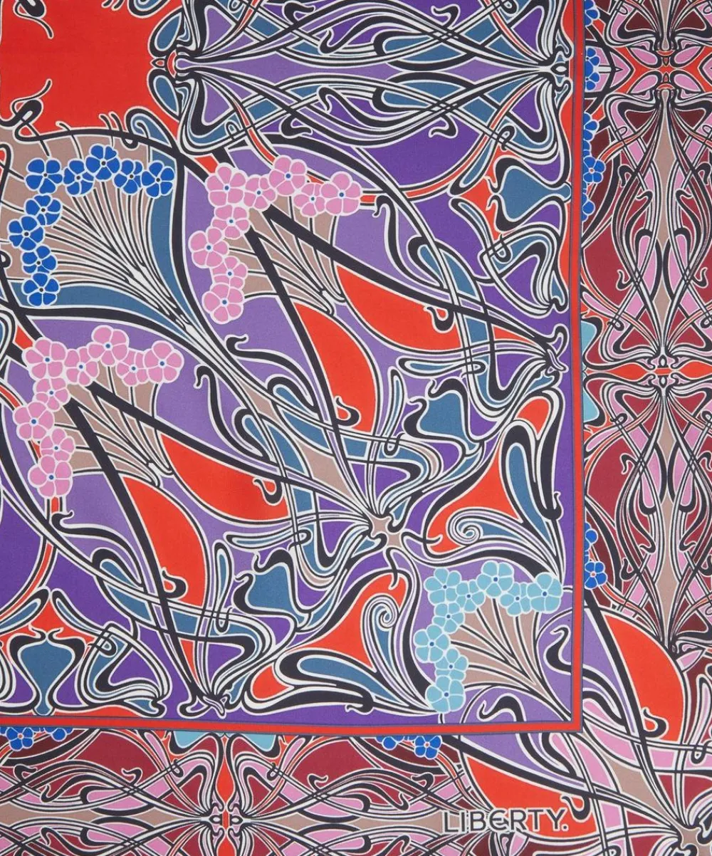 Liberty Scarves^Ianthe 90 x 90 Silk Foulard Scarf