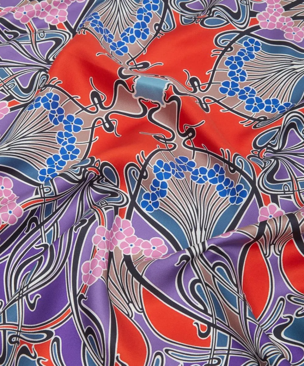 Liberty Scarves^Ianthe 90 x 90 Silk Foulard Scarf