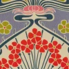 Liberty Interiors Furnishing Fabrics^Ianthe Bloom Multi Cotton Velvet in Lichen