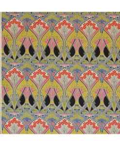 Liberty Interiors Furnishing Fabrics^Ianthe Bloom Multi Cotton Velvet in Lichen