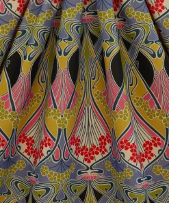 Liberty Interiors Furnishing Fabrics^Ianthe Bloom Multi Cotton Velvet in Lichen