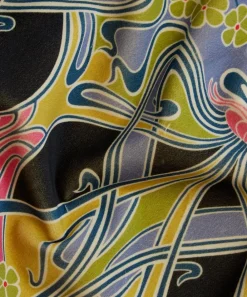 Liberty Interiors Furnishing Fabrics^Ianthe Bloom Multi Cotton Velvet in Lichen