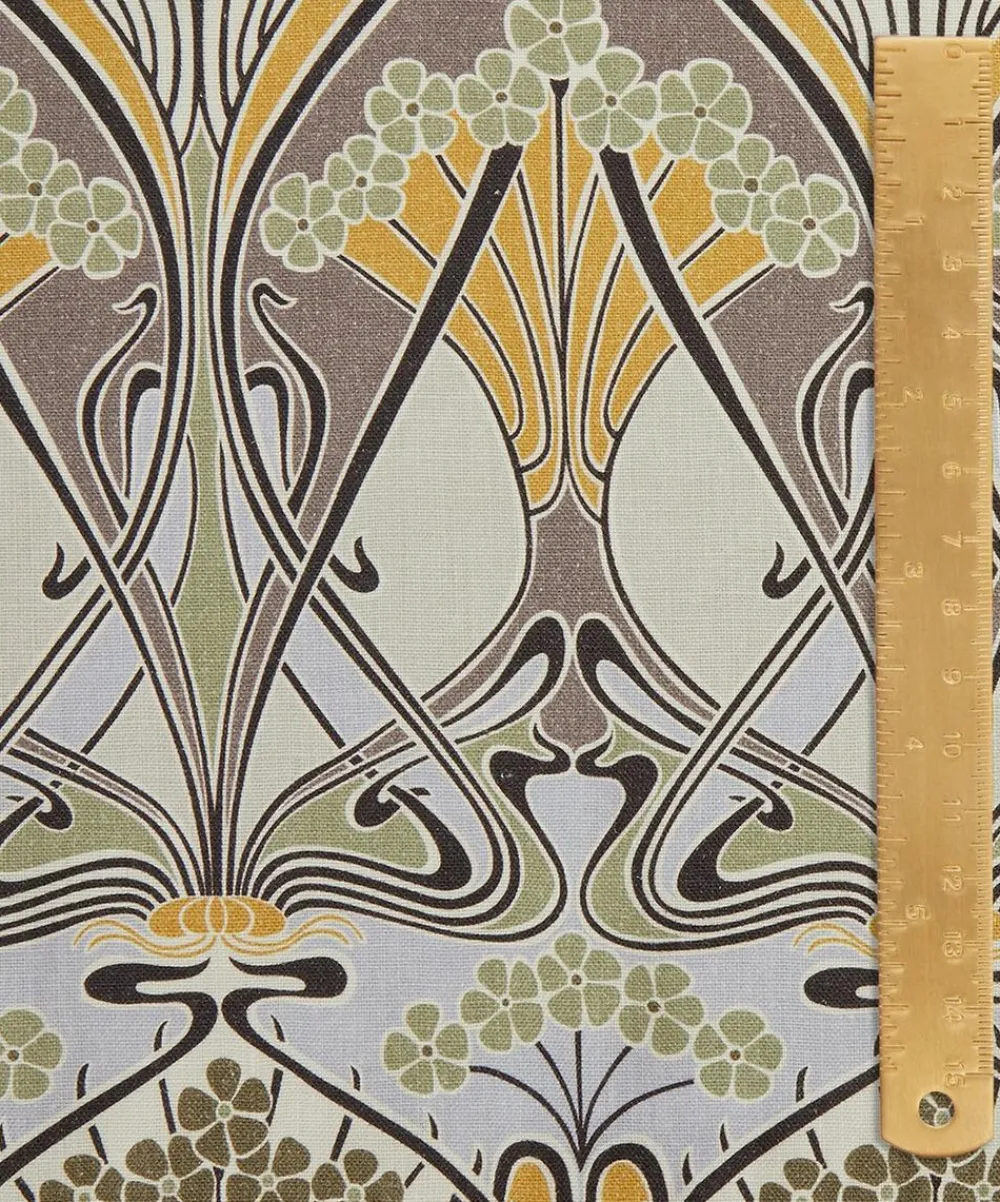 Liberty Interiors Furnishing Fabrics^Ianthe Bloom Multi Ladbroke Linen in Dragonfly