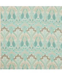 Liberty Interiors Furnishing Fabrics^Ianthe Bloom Multi Ladbroke Linen in Jade