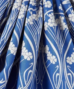 Liberty Interiors Furnishing Fabrics^Ianthe Bloom Stencil Chiltern Linen in Lapis