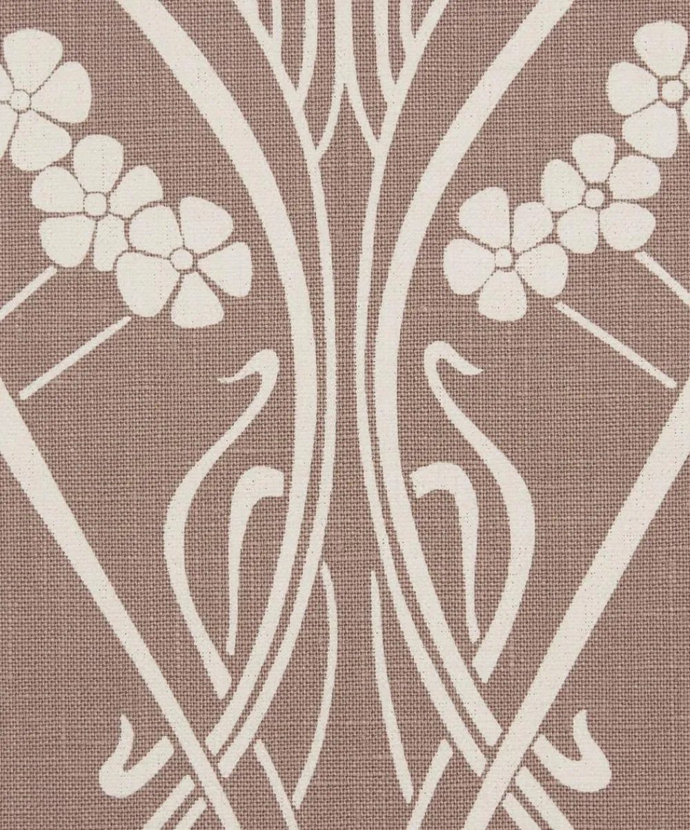 Liberty Interiors Furnishing Fabrics^Ianthe Bloom Stencil Chiltern Linen in Lacquer