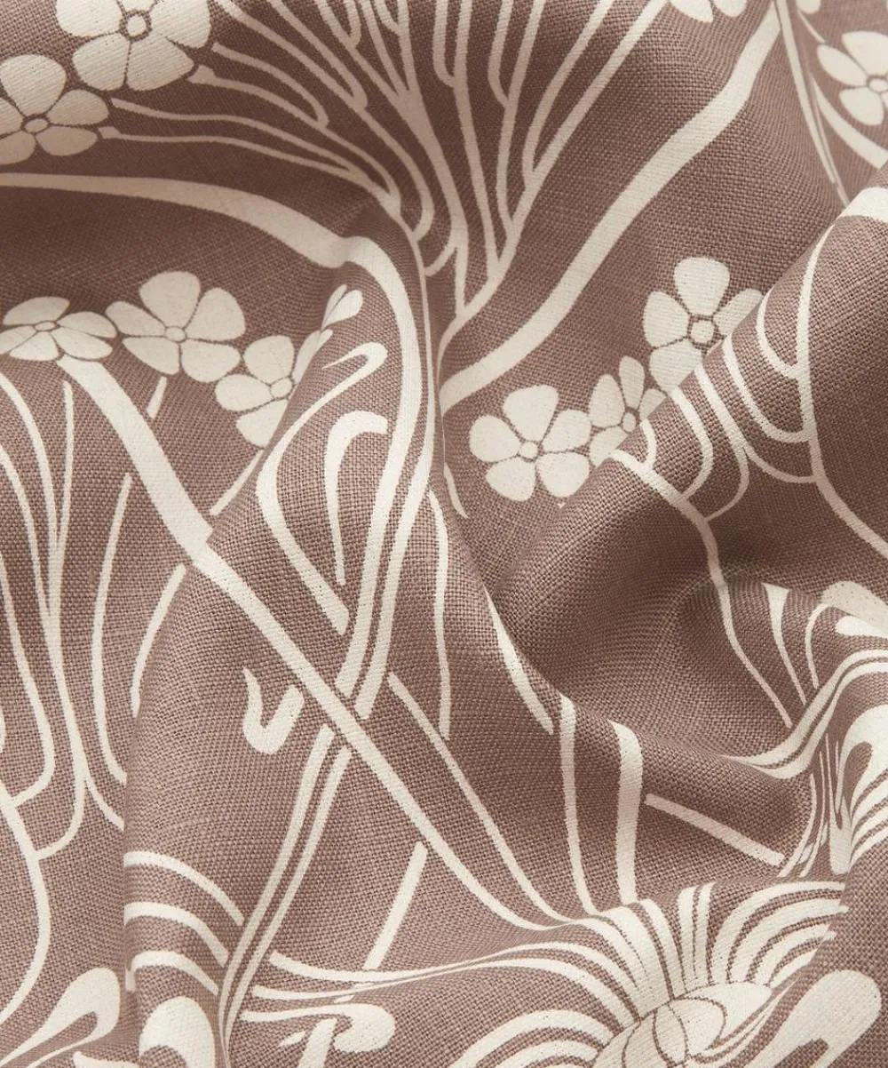 Liberty Interiors Furnishing Fabrics^Ianthe Bloom Stencil Chiltern Linen in Lacquer