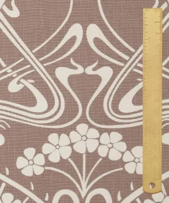 Liberty Interiors Furnishing Fabrics^Ianthe Bloom Stencil Chiltern Linen in Lacquer