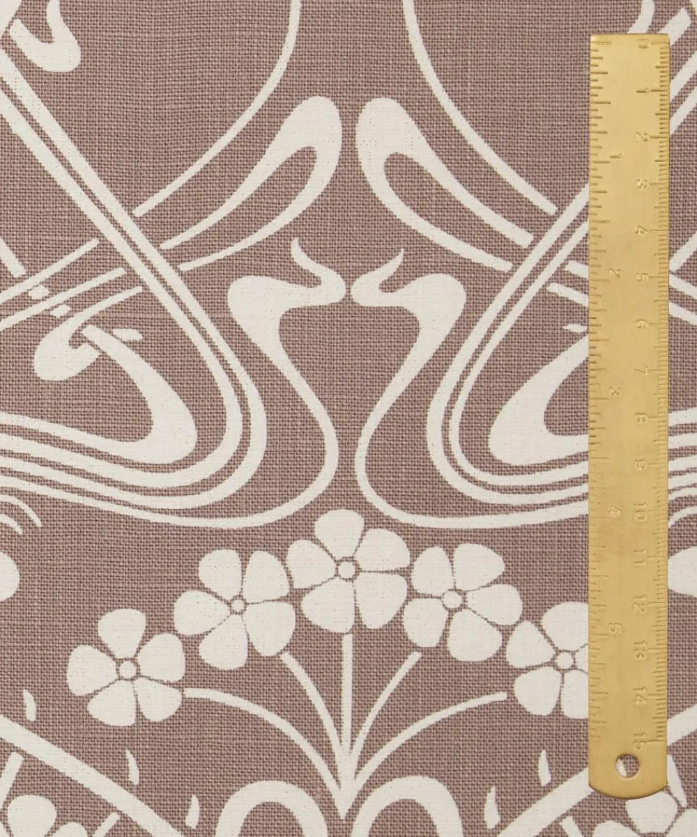 Liberty Interiors Furnishing Fabrics^Ianthe Bloom Stencil Chiltern Linen in Lacquer