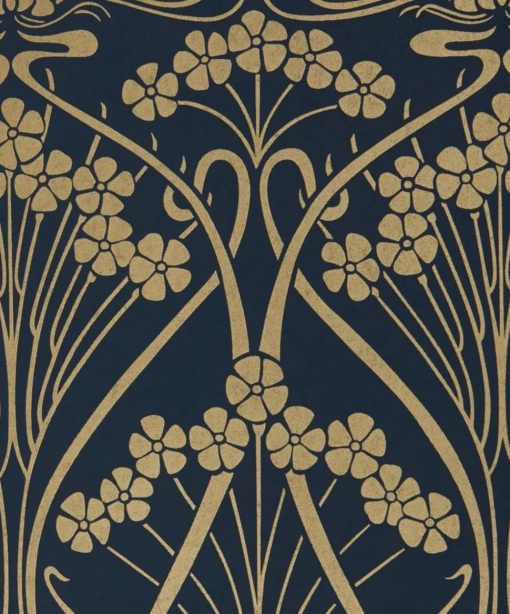 Liberty Interiors Wallpaper^Ianthe Mono Wallpaper in Lapis