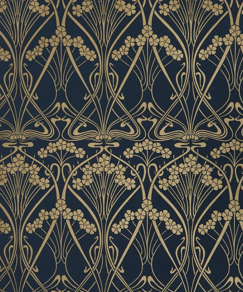 Liberty Interiors Wallpaper^Ianthe Mono Wallpaper in Lapis