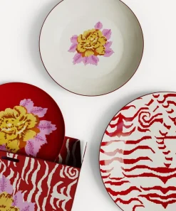 Lisa Corti Tableware^Indian Tiger Porcelain Plate Set of 3