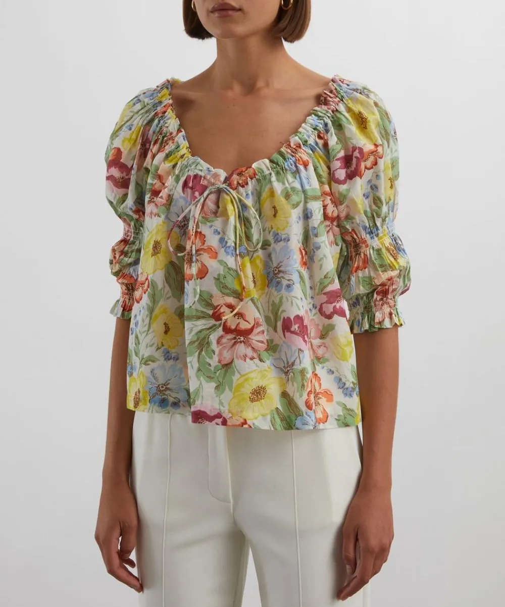 DÔEN Tops^Inez Blanc Anemone Bloom Top