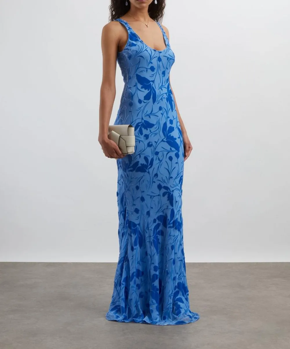 Rat & Boa Dresses^Inez Silk Devoreé Maxi Dress