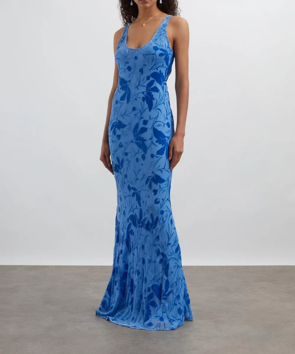 Rat & Boa Dresses^Inez Silk Devoreé Maxi Dress