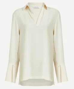 Max Mara Coats & Jackets^Ivory Dover Stretch Silk Cady Blouse