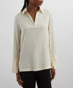 Max Mara Coats & Jackets^Ivory Dover Stretch Silk Cady Blouse