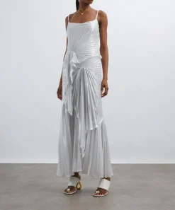 Georgia Hardinge Dresses^Ivory Torrent Pleated Floor-Length Dress
