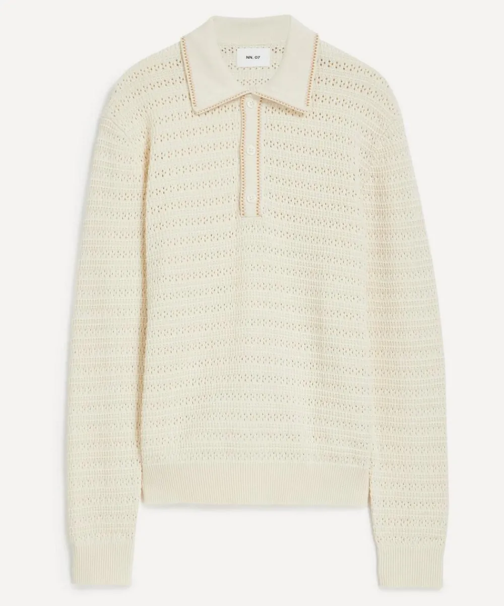NN07 Tops^Josh Cotton-Knit Polo Shirt