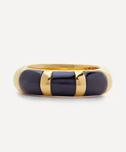 Monica Vinader Rings^Kate Young 18ct Gold-Plated Vermeil Silver Black Onyx Ring